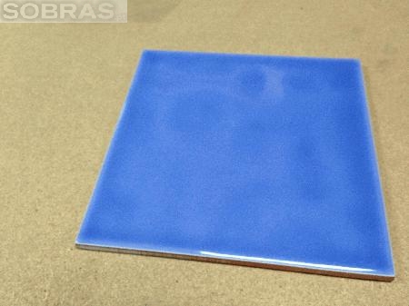Azulejo 15x15cm azul e preto